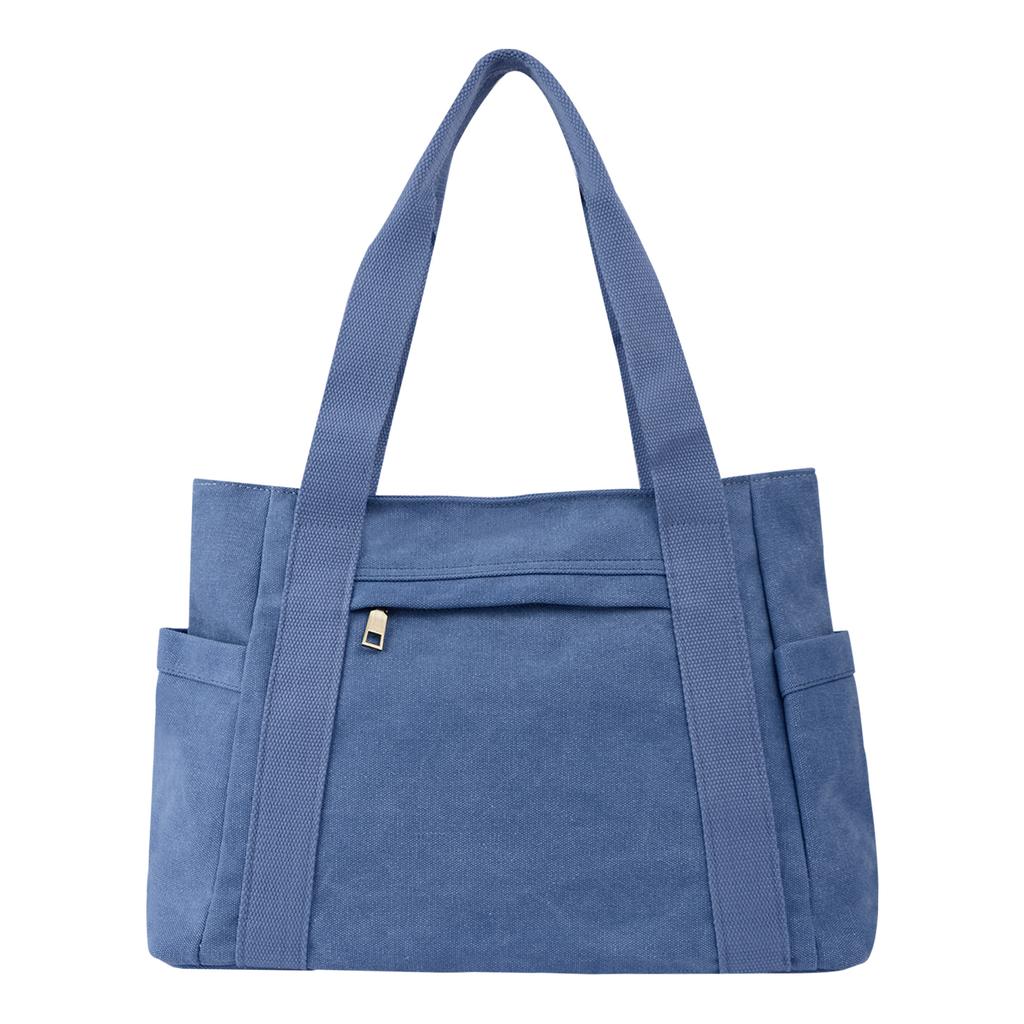 Простая холщовая женская сумка-тоут большой вместимости, повседневная сумка через плечо в стиле ретро для студентов колледжей