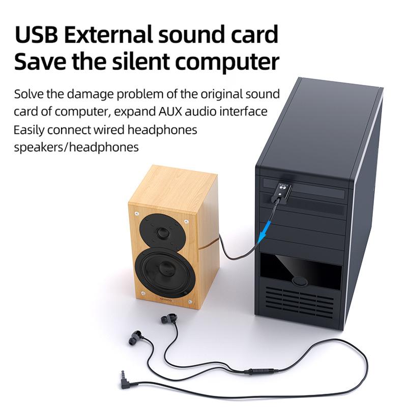 4 в 1 USB Bluetooth-совместимый адаптер Аудио передатчик Приемник USB на разъем 3,5 мм Звуковая карта Внешняя звуковая карта для ПК Ноутбук ТВ Автомобильный динамик