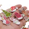 50Pcs Scrapbooking Sewing Wooden Santa Claus Deer Christmas Buttons 2 Holes