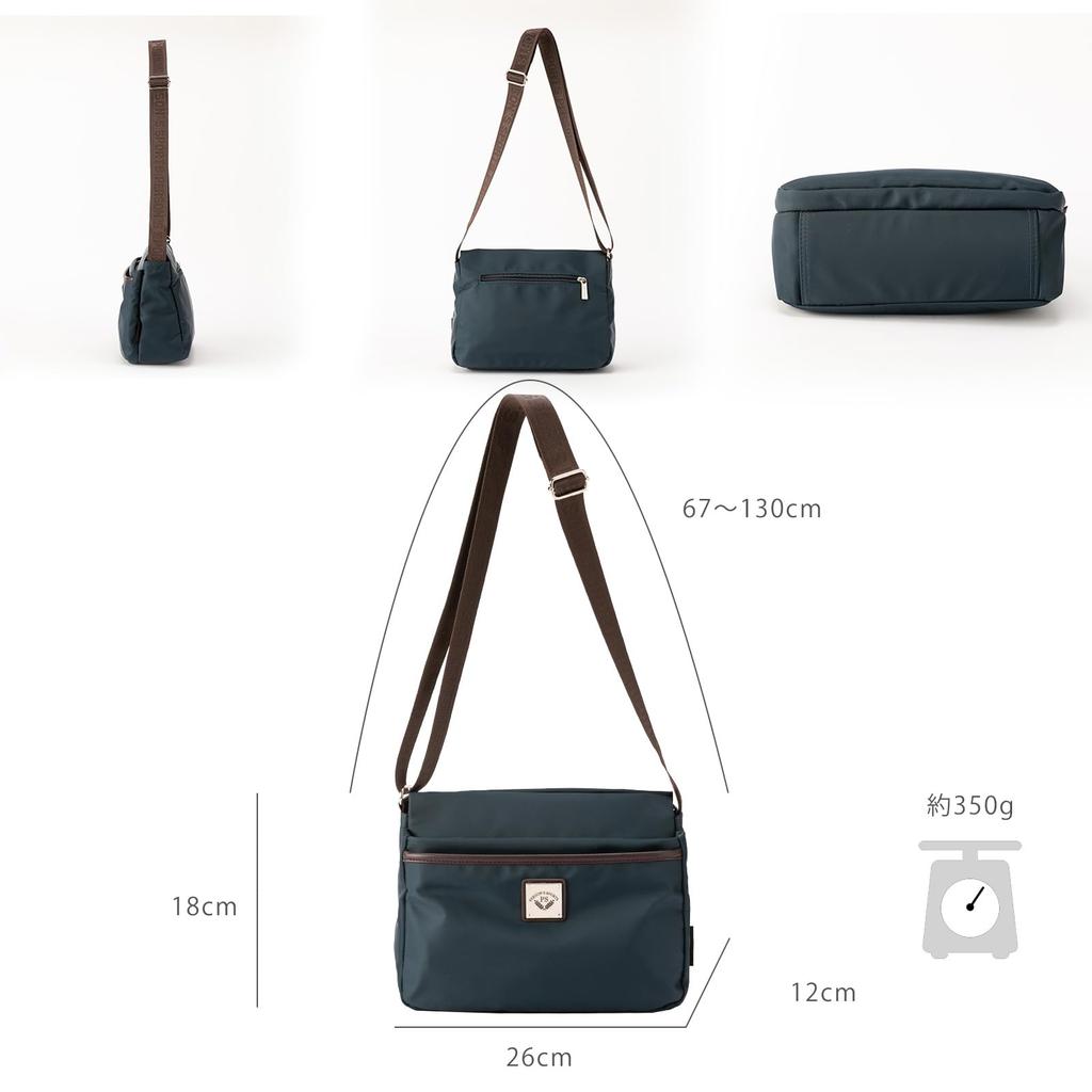 [VIVID HORN] [PERSON'S SPORTS] Parsons Shoulder Pouch, Women's, Lightweight, Travel, Crossbody, Water-Repellent Nylon, Gift, 40070, Mocha