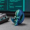 Crescent Moon Astronaut Statue 3D Printed Figurine, Sitting on Spaceman Modern Figurine Statue, Desktop Decoration for Home Office Bookshelf PLA