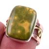 Кольцо из двухцветного серебра 925 пробы с натуральным океаническим яшмовым камнем, размер 6,5 s5m87