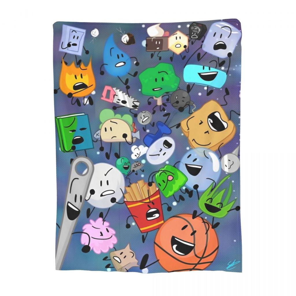 BFDI Аниме Плед для Дивана Battle for Dream Island Пушистый Мягкий Плюшевый Плед Разных Размеров для Всех Сезонов