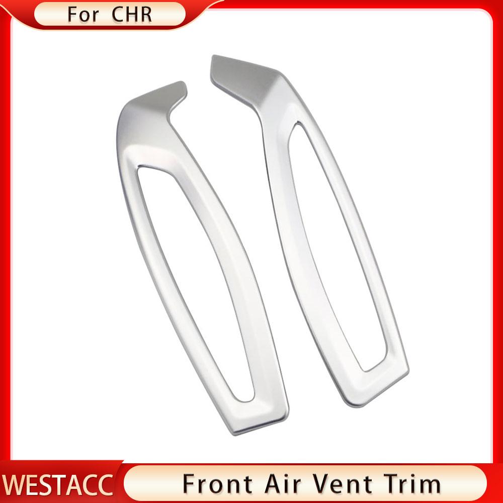 2 шт. хромированная передняя крышка автомобиля для кондиционирования воздуха, декоративная наклейка, накладка для Toyota CHR 2016-2022 LHD