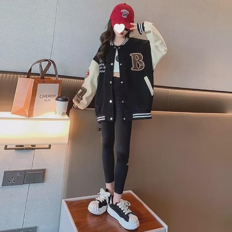 Стильные весенние и осенние пальто для девочек: Бейсбольные куртки и модные кардиганы для детей 8-9 лет