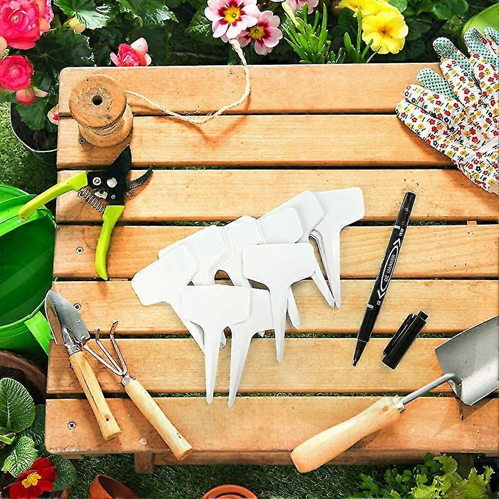 100 Heilwiy Plastic T-shaped Plant Labels For Use In Flower And Vegetable Seed Gardens And Nurseries