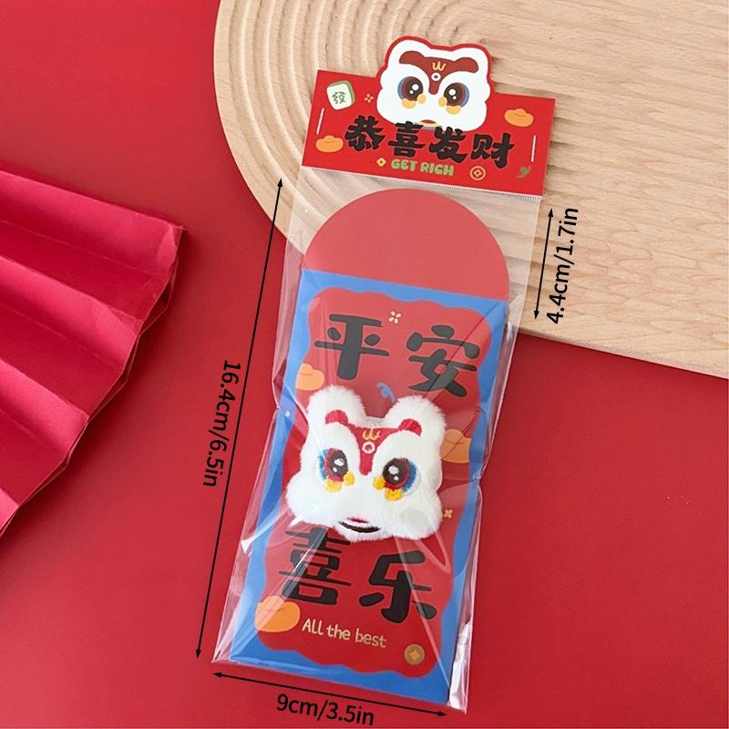 Chinse New Year Lucky Money Bag  Creative 3D Horse Red Envelopesspring Festival Blessing Hongbao Red Pocket Party Favors