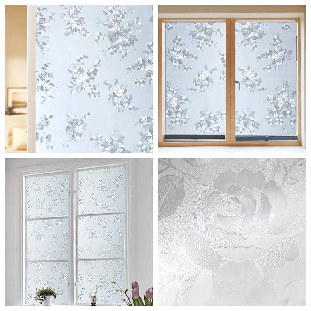 Пленка для защиты окон от статического электричества, неклейкая пленка для окон, матовое стекло, дверь в ванную комнату, декоративная пленка для защиты от несанкционированного доступа