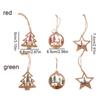6pcs Hollow Christmas Wooden Hanging Pendants Vintage Hollow Out Star Decoration  New Year