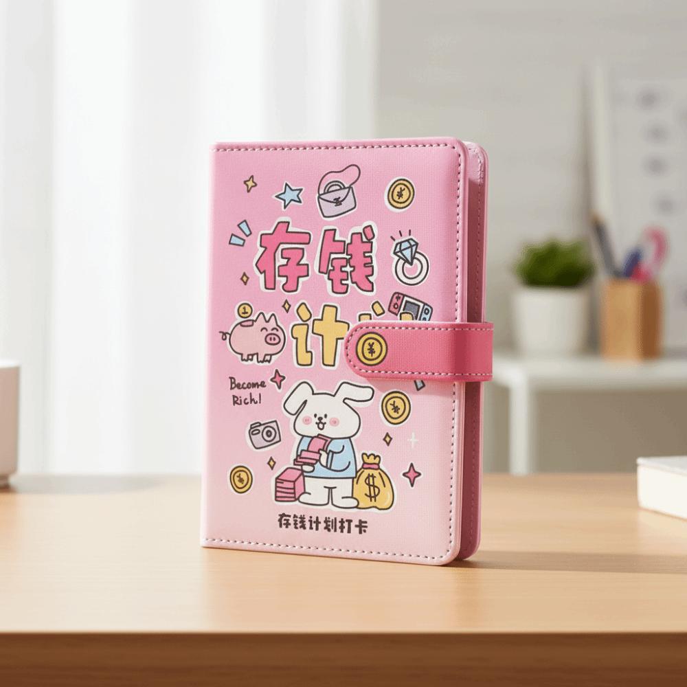 PU Leather Saving Money Binder Handbook Planner Organizer Easy To Use Account Book Family