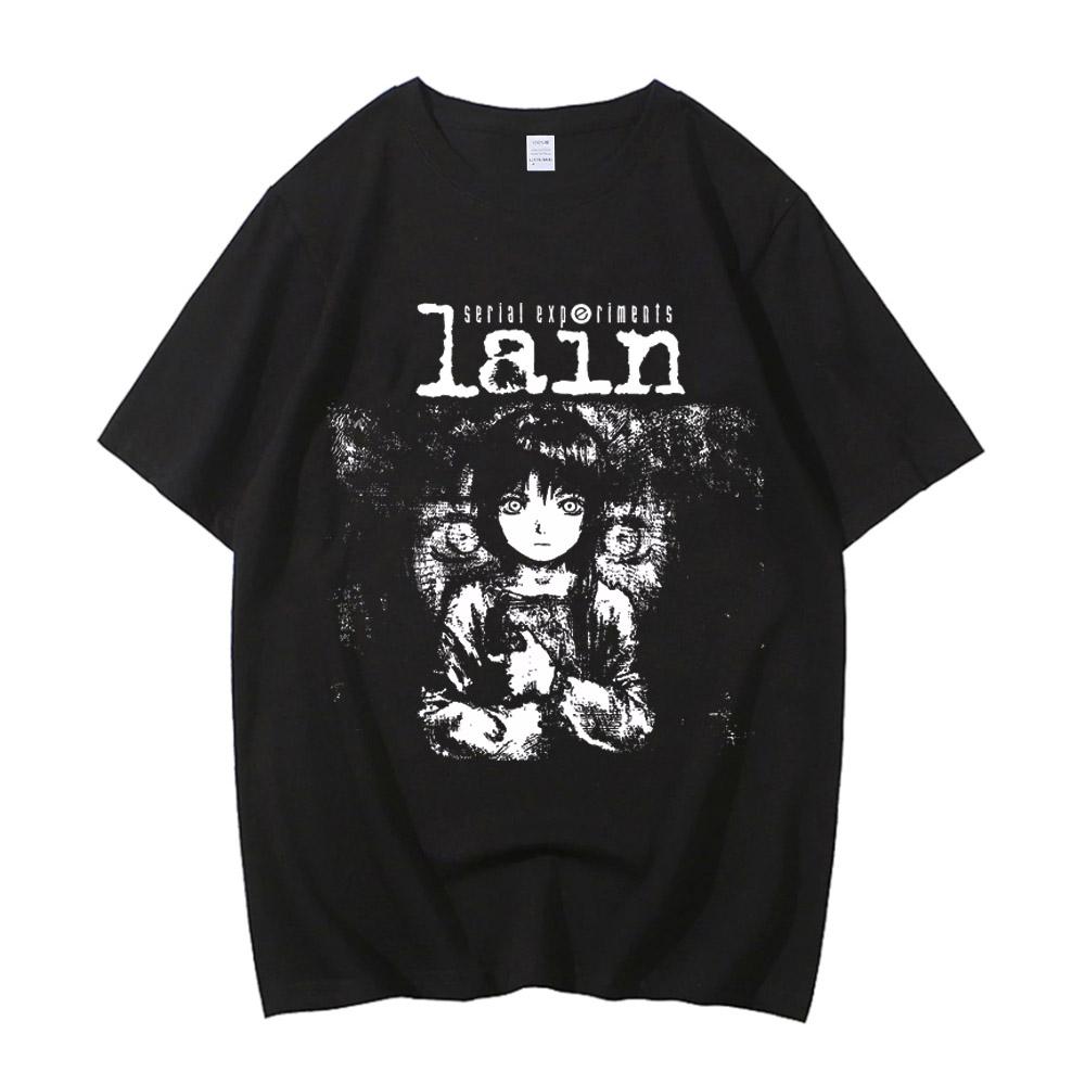 2024 Anime Serial Experiments Lain Graphic Print T Shirt Men Iwakura Manga Girl Sci Fi Short Sleeve Fashion T Shirt Women