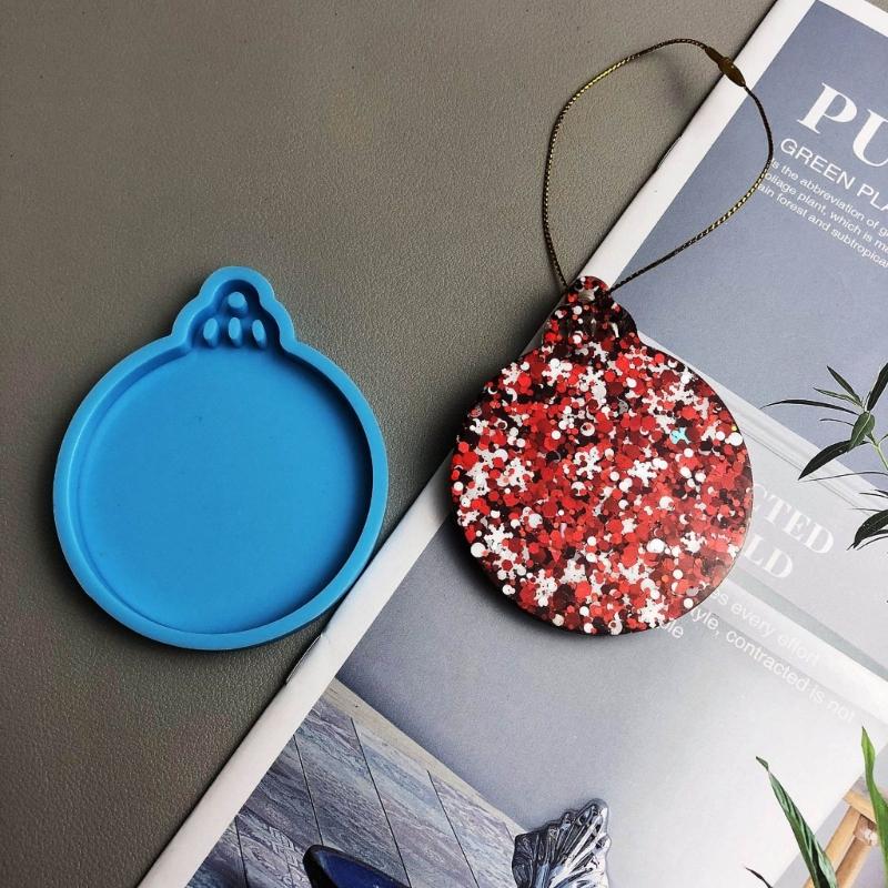 Christmas Ornaments Mold Mutifunctional Blank Round Silicone Molds Versatile Resin Accessory Mould for DIY Enthusiasts