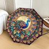 1pc Colorful Peacock Mandala Artwork Umbrella with Plastic Handle,Suitable for All Seasons Home Travel Outdoor UmbrellaDD1160