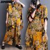 2023 плюс размер комплект из двух предметов женский шифоновый принт Vinatge с цветочным принтом в полоску топы и брюки женский летний костюм