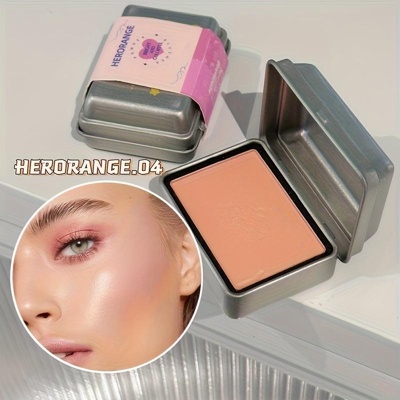 HERORANGE Палетка румян из жестяной коробки, 6 цветов, матовые и с шиммером, низкая пигментация, водостойкая и стойкая, легко наносится