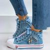 Canvas Shoes Women's Large Size Flat Lace-up Board Shoes Casual Shoes Spring and Autumn Breathable High Top Women's Shoes