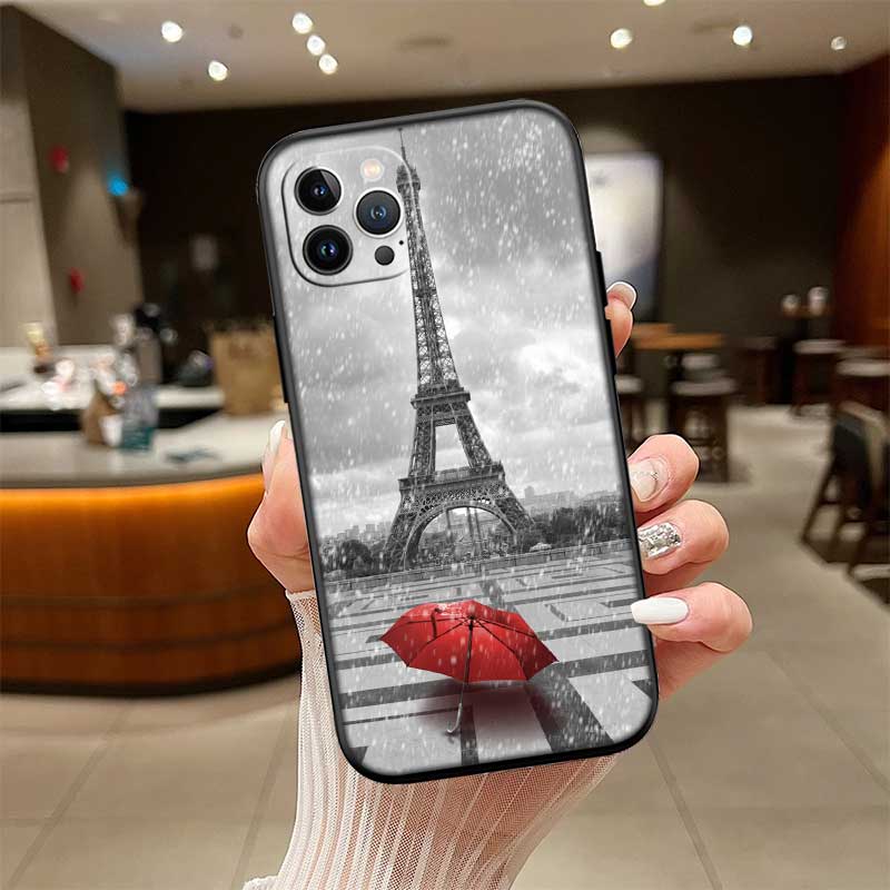 UP42 Paris Eiffel tower New High-End Shell Phone Case for iPhone 16 15 14 13 12 Pro Max Plus Mini