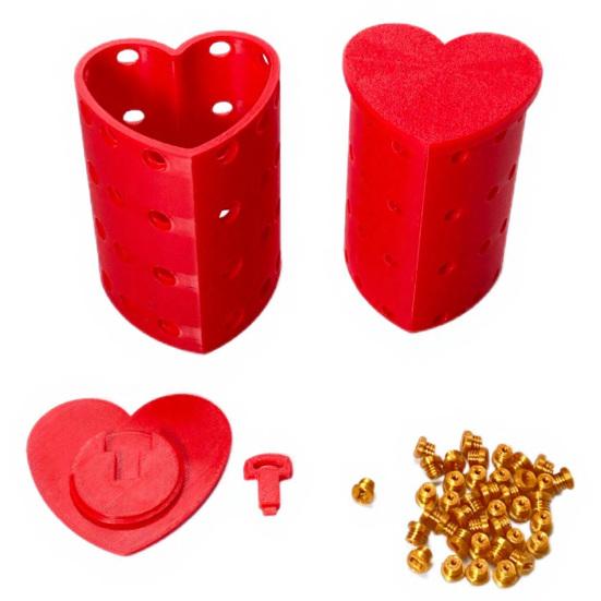 Annoying Gift Box with Screws 3D Printed Heart-shaped Present Box Hilarious Money Card Container Prank Gag Gift for Birthdays Anniversaries Parties