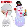 Christmas Inflatable Snowman 1.5m LED Illuminated Light Lantern Model Colorful Rotate Airblown Dolls Toys for Home Party Decor