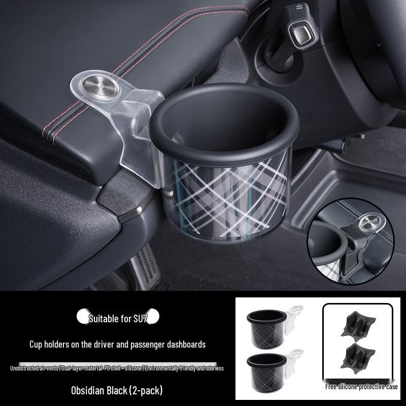 Custom-fit Cup Holders for Xiaomi SU7: Original Color & Multifunctional Car Interior Accessory