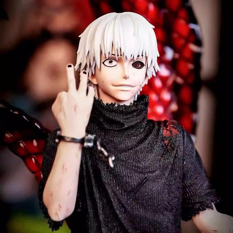 Новая 35 см Токийский гуль GK Кен Канеки Белые волосы 4 Кагуне Фигурка Действия Статуя с двойной головой Коллекционная Модель Аниме Игрушка Декор для Стола