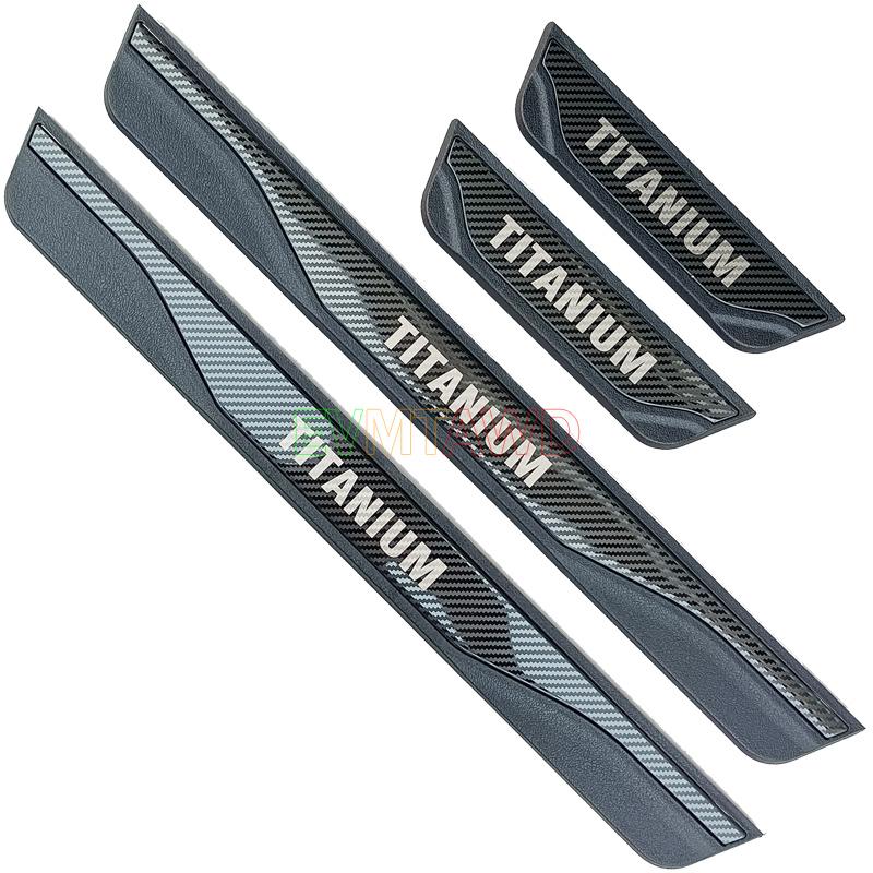 For Ford Edge Accessory 2010-  Stainless Carbon Car Door Sill Scuff Plate Kick Entry Guard Pedal Protector Cover Styling