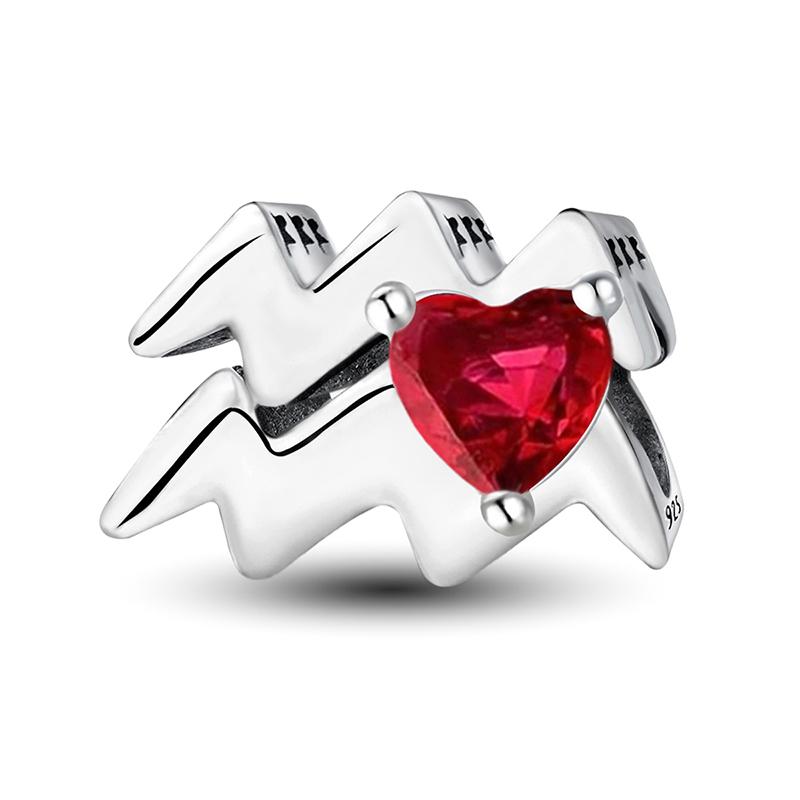 Медь Двенадцать Созвездий Любовное Сердце Циркониевые Бусины Сделай Сам Браслет Браслет Изготовление Подарок Высококачественная Изысканная Ювелирия