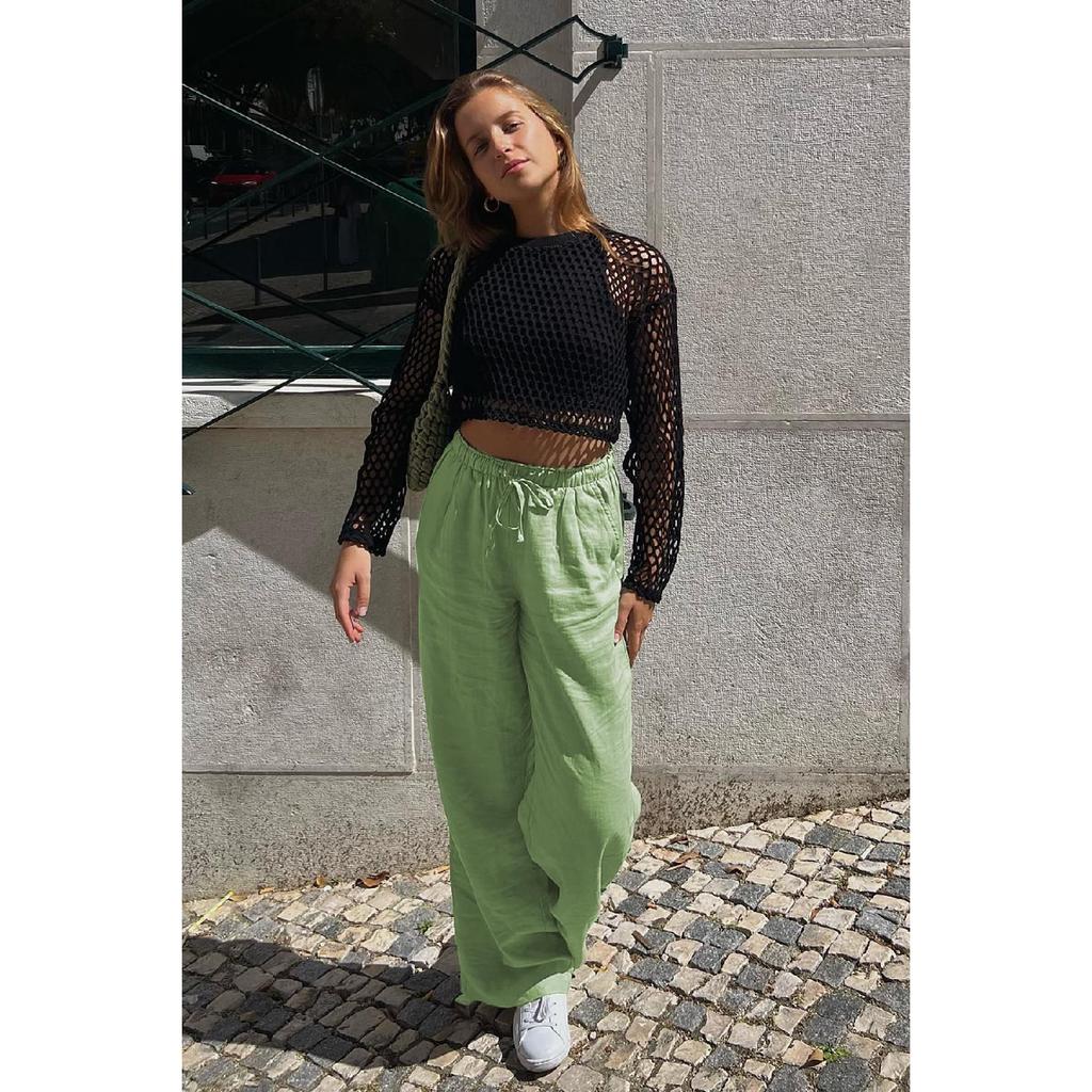 Белые широкие тканевые брюки со сборками на талии Mg1950