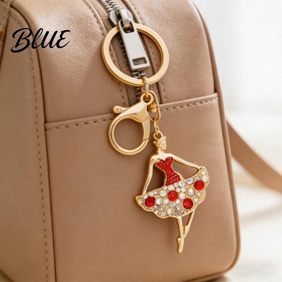 Sparkling Keychain Ballerina Rhinestones Ballet Dancer Key Ring for Women