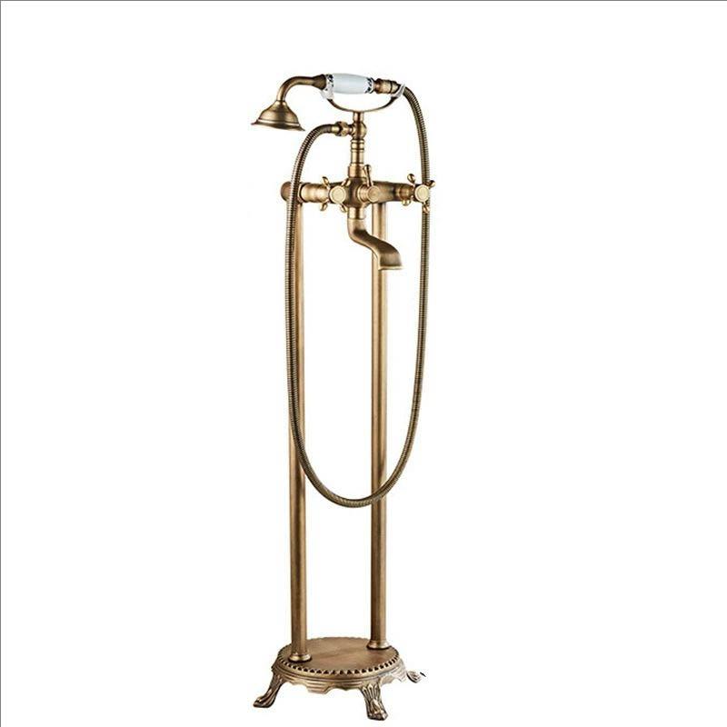 Латунный напольный смеситель для душа с изливом, вращающийся излив, смесители для душа для ванной комнаты, краны, напольный смеситель для ванны