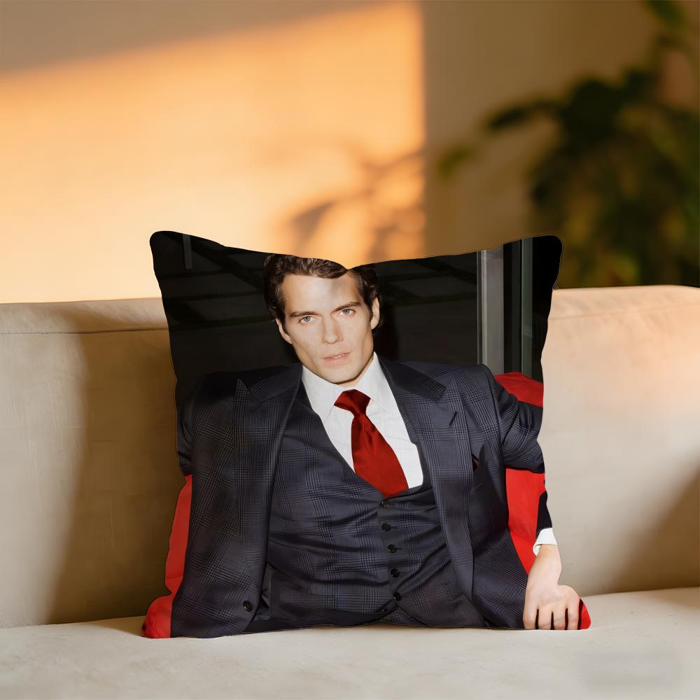 Henry Cavill Cushion Cover Cozy Velvet Throw PillowSoft Warm Cushion For Sofa Bed