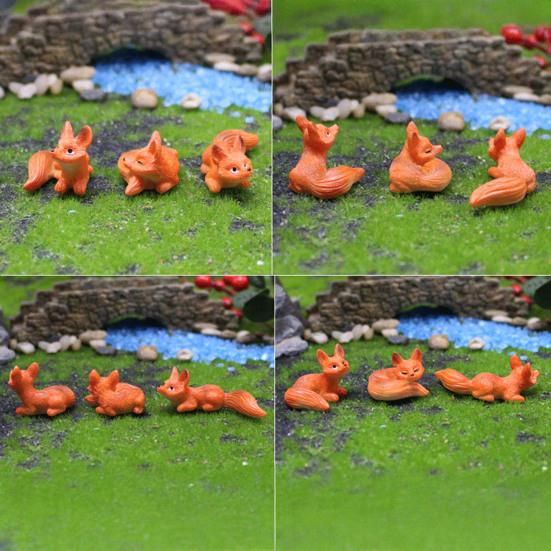 1/3/6 шт. Миниатюрные фигурки лис из смолы, миниатюрные лисы, ландшафтные фигурки лис, сувениры для вечеринок, декор для сада и дома