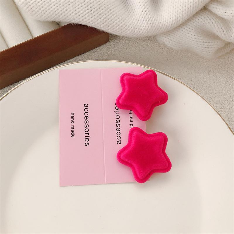 2 шт. Бархатная заколка-бант, розовая заколка для волос, заколка для челки на лбу, заколка для выбившихся прядей, милый боковой зажим, аксессуары для волос