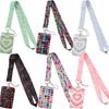 Heart-shaped Card Bag Keychain Lanyard Cartoon Hang Rope Phone Rope for Key ID Card Sleeve Badge Holder Neck Strap Key Cord Gift