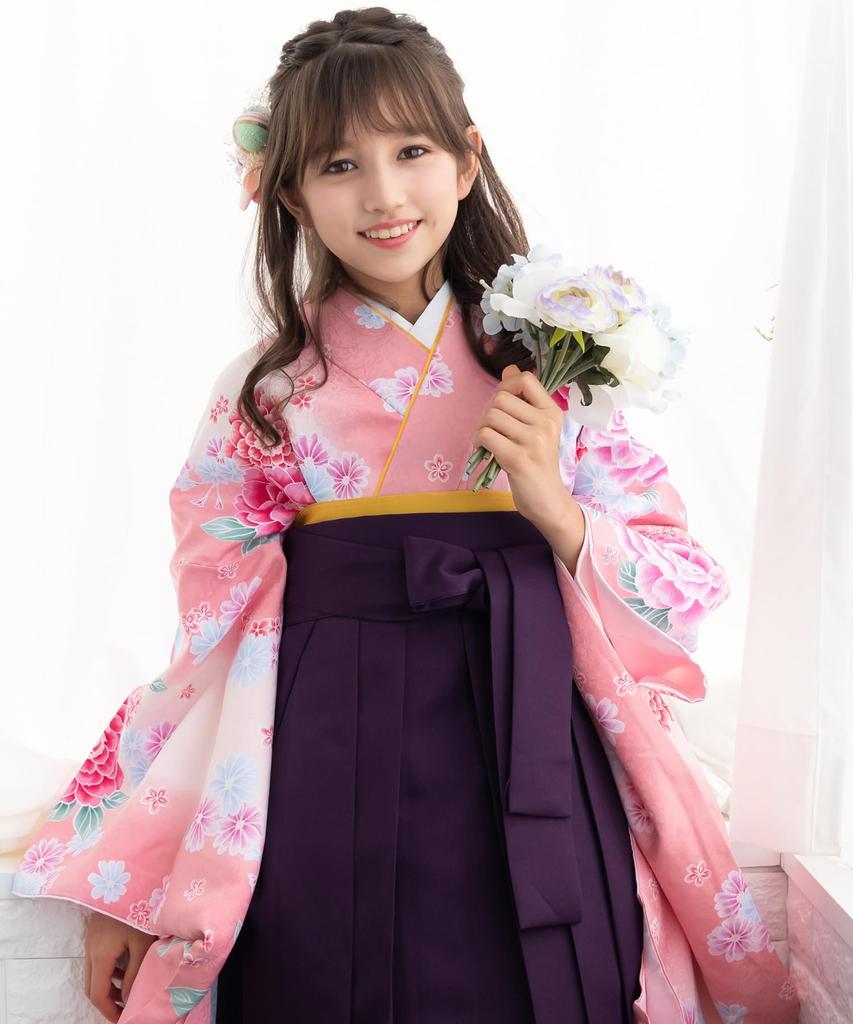 Выпускной церемония Хакама легкий комплект из 5 предметов Хакама с заниженной талией для девочек начальной школы Изящный комплект Отомэ [KYOETSU], платье, (Кимоно, Хакама,