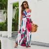 2025 Spring/Summer Women's Fashion Sling Printed Beach Dress