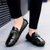 Shoes Men Loafers Leather Moccasin Crocodile Style Footwear Slip On Flat Driving Boat Shoes Classica