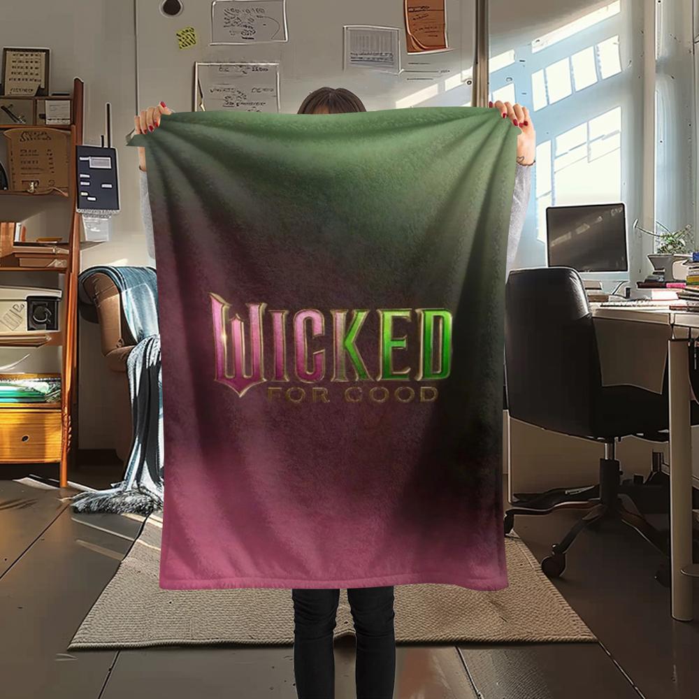 1PC WICKED Print Flannel Blanket, High quality Comfortable for All Seasons, Home Decor, Warmth and Comfort, Perfect for Christmas Gifts
