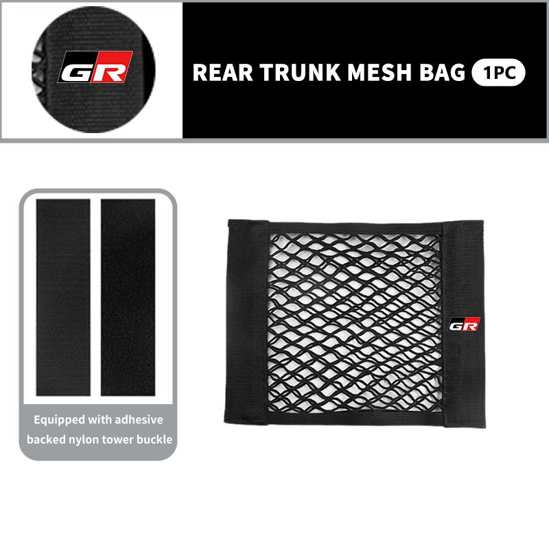 EBSKCS1 Car Styling Trunk Box Storage Bag Mesh Elastic String Net Pocket Organizer Accessories For Toyota Yaris Corolla Rav4 GR Auris