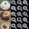 16pcs Kitchen Latte Cake Foam Tool Cappuccino Decorating Coffee Art Stencils