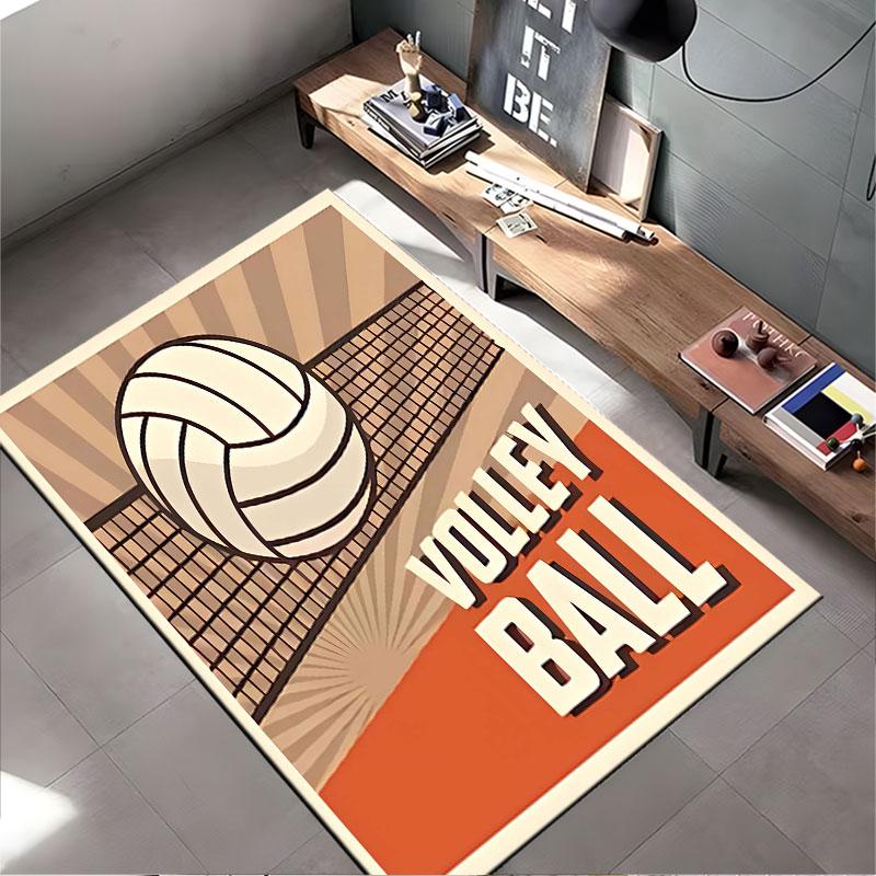 Retro Volleyball Print Carpet suitable as a non-slip mat for the living room or bedroom sofa