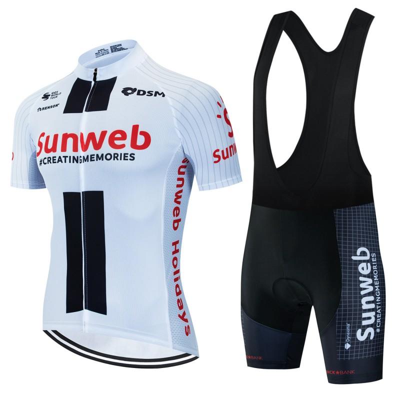 Mens Cycling Jersey Bib Shorts Set Breathable Quick-Dry Outdoor Bike Apparel Mountain Road