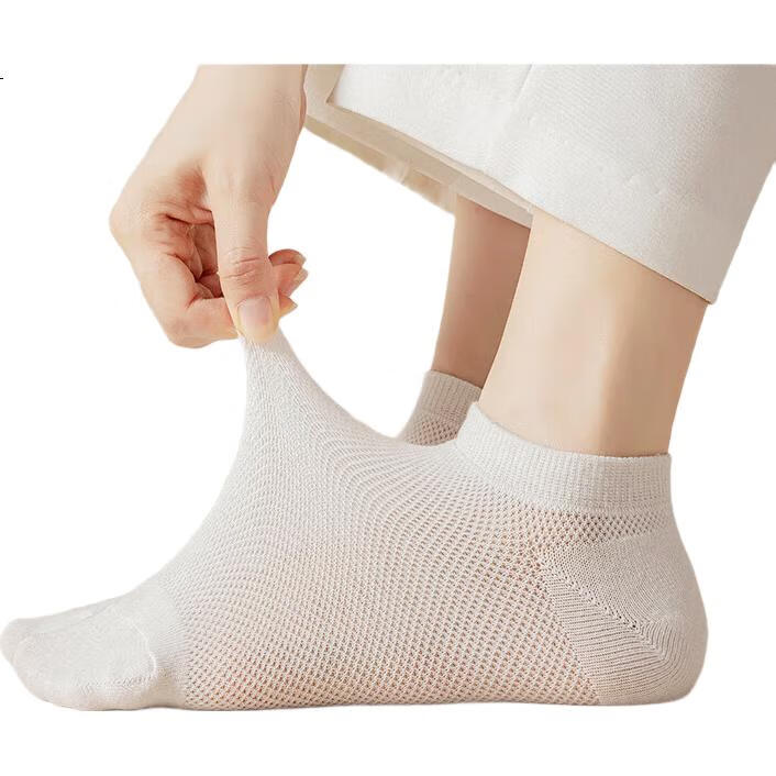 LangSha Women's Socks, Short Socks for Spring And Summer, Mesh Ultra-Thin Cotton Socks, Sweat-Absorbing Breathable Boat Socks, Invisible Socks