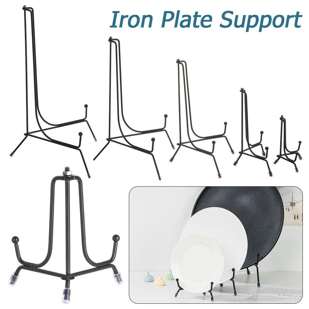 Plate Pictures Stand Photo Frame Decoration Tea Cake Rack Iron Plate Support Decoration Rack