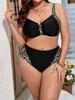 2026 Женский облегающий купальник-бикини большого размера с черным леопардовым принтом