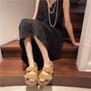 Модные шлепанцы для женщин с улыбкой, ретро-тренд со шлепанцами с пряжкой, летняя повседневная женская обувь, удобные пляжные шлепанцы, шлепанцы с круглым носком