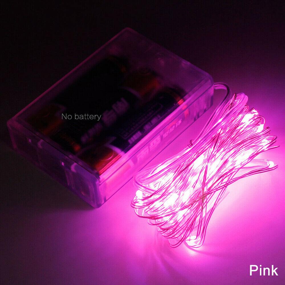 1м - 10м Светодиодная гирлянда 9 цветов Сказочные огни 10-100 светодиодов Медная проволока Питание от батареек для свадебного рождественского украшения вечеринки Праздничная лампа