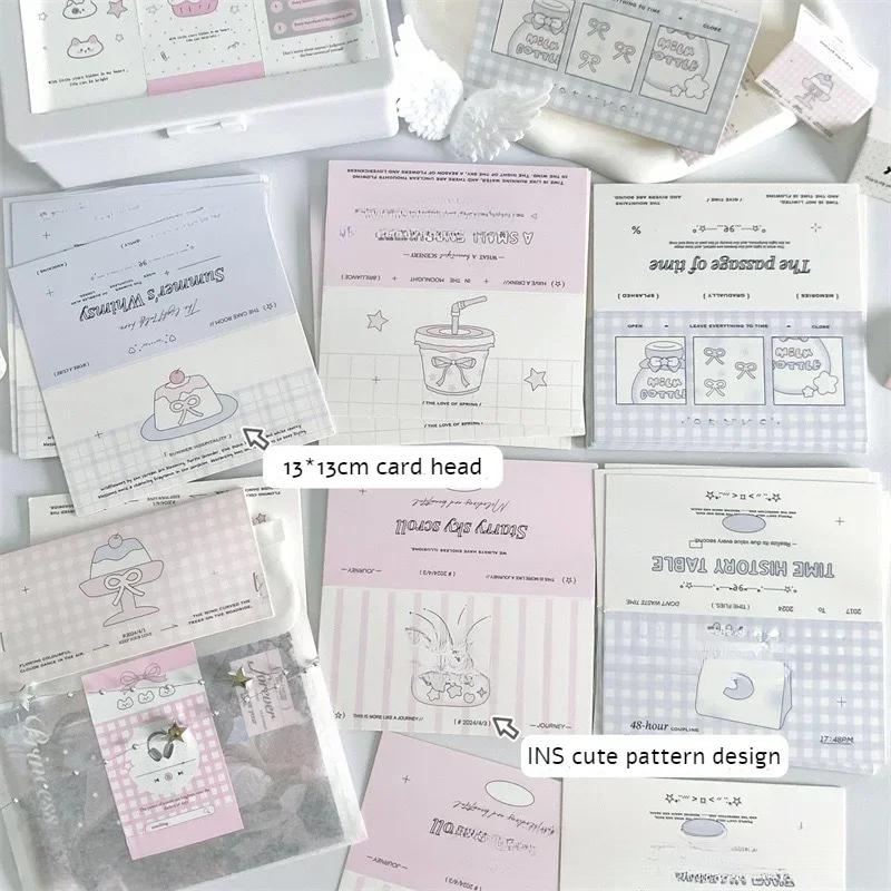 10Pcs 13cm Candy Color Folding Card Head Kawaii Girl Kpop Idol 3-inch Photo Card DIY Packing Bag Decorative Card Top