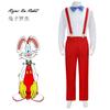 Who Framed Roger Rabbit Cosplay Costume For Men White Shirt Red Strap Trousers Suits With Gloves Headwear Halloween Party Outfit