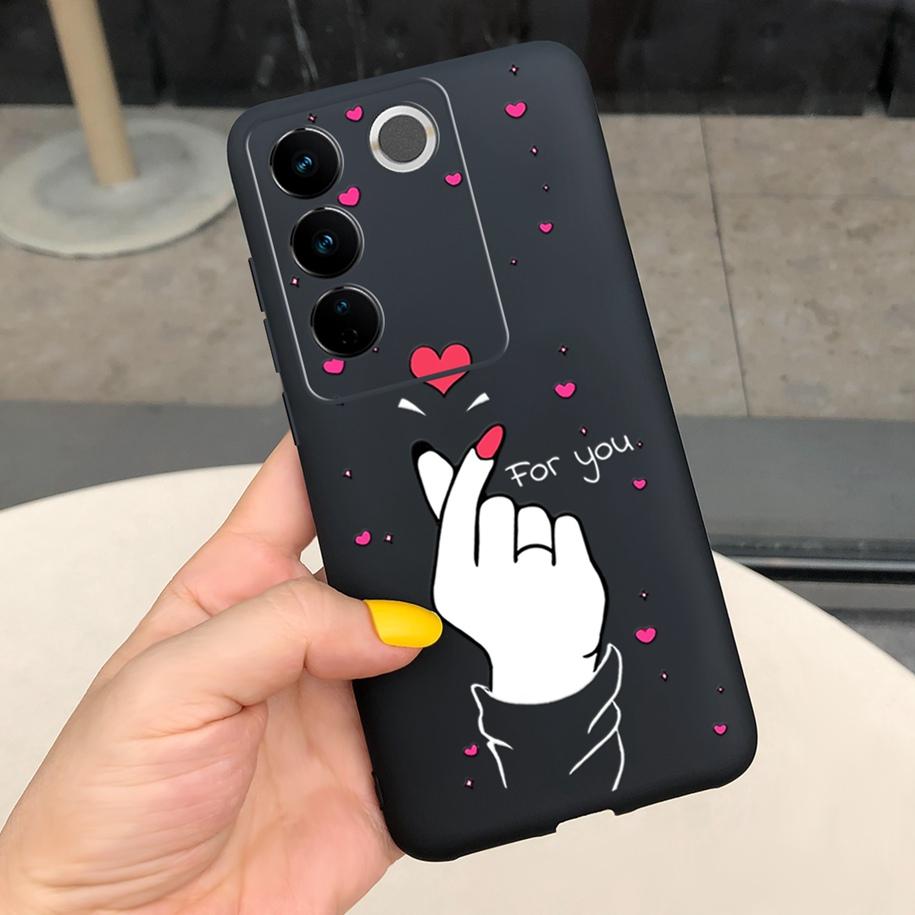 Чехол для Vivo V27 Pro Задняя крышка для Vivo V27e Модный чехол-фунда конфетного цвета с рисунком для Vivo V27 5G V 27e V27Pro V2237 V2230 Мягкий чехол
